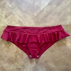 GAP Red Ruffle Bikini Bottom – Size L